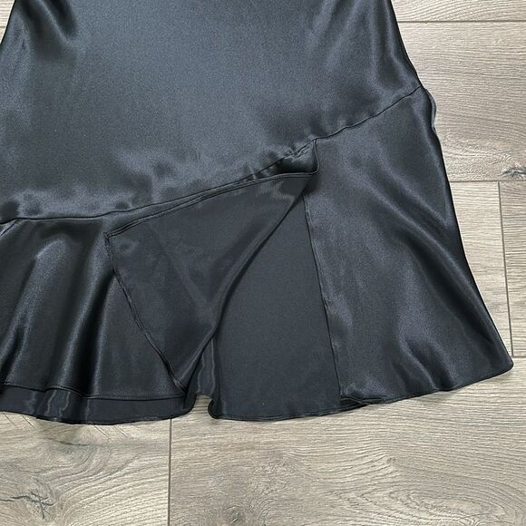 Delicates Vintage Black Satin Slip Dress‎ Size Medium - Picture 8 of 12